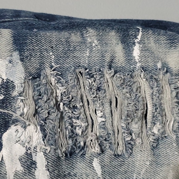 GS-115 Denim Jeans Boys Size 12 Blue Moto Paint Dye Splatter Artzy Art - Picture 7 of 13